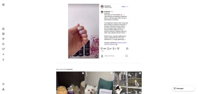 Publikacja twórcy Lexaandra dla NEONAIL (Instagram)